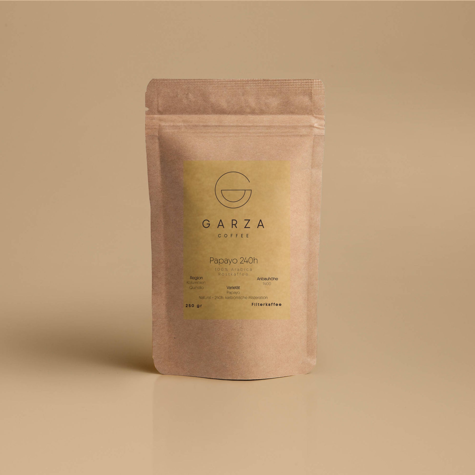 Speciality Coffee Papayo 240h für Filterkaffee mit Noten Vanille, Dunkle Schokolade, Karamell und Zimt Garza Coffee