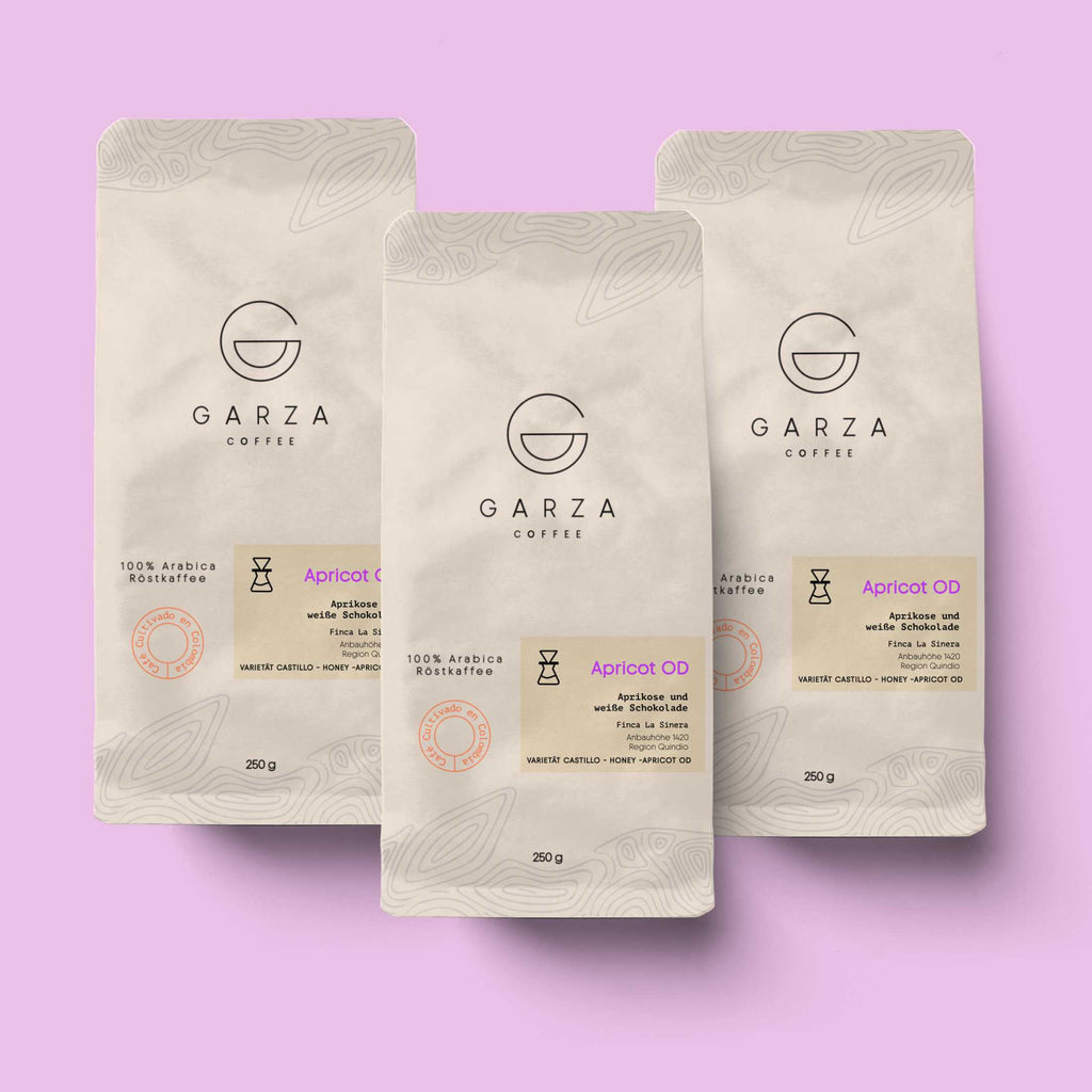 Apricot OD Bundle – 3 × 250g im Vorteilspack, co-fermentierter Kaffee von Juan Puerta, Garza Coffee
