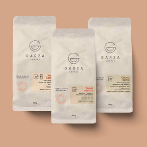 Espresso Trio von Garza Coffee — Choco Bomb, Honey Castillo und Sweet Apricot im Set