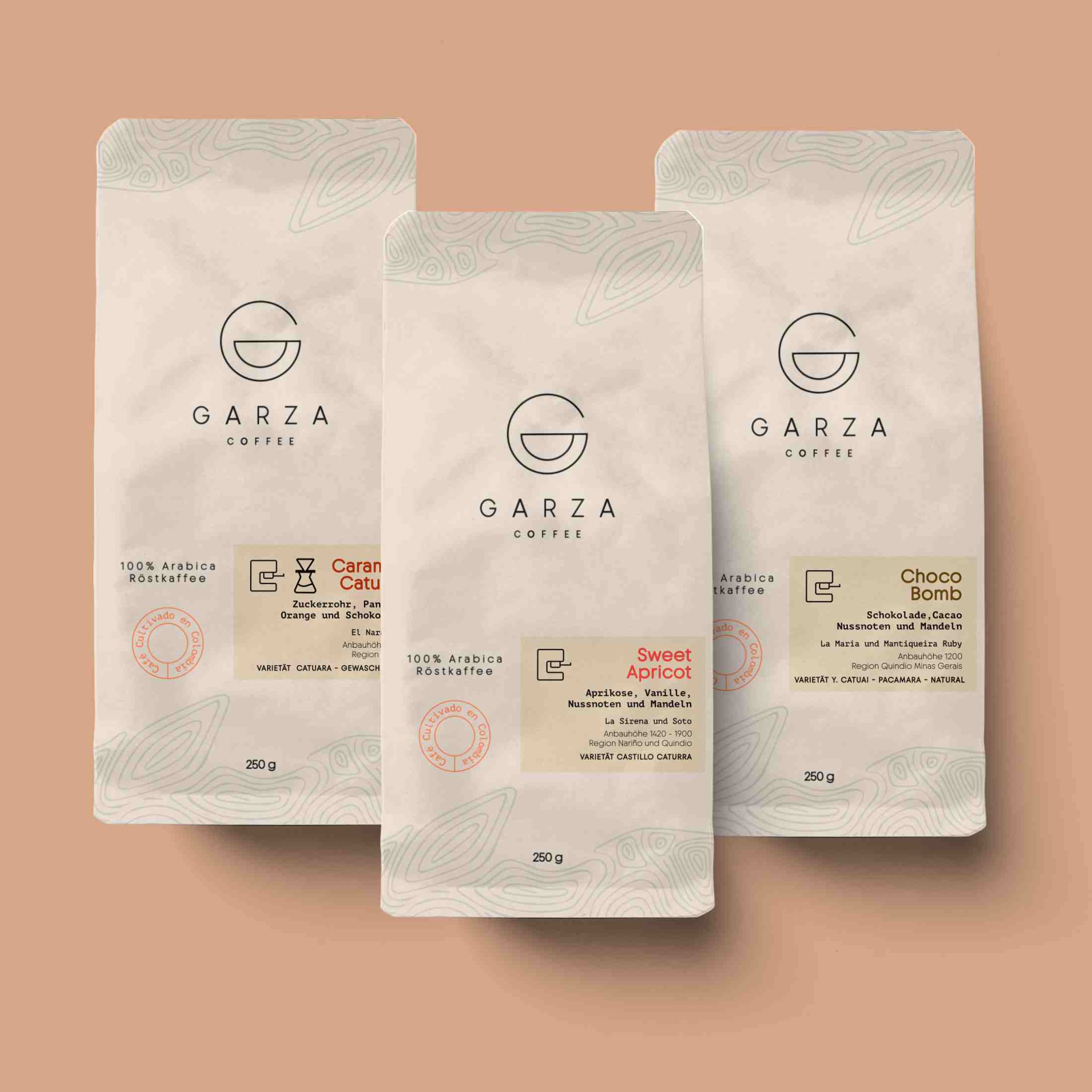 Garza Coffee Espresso Trio Sweet Apricot Caramel Caturra Choco Bomb