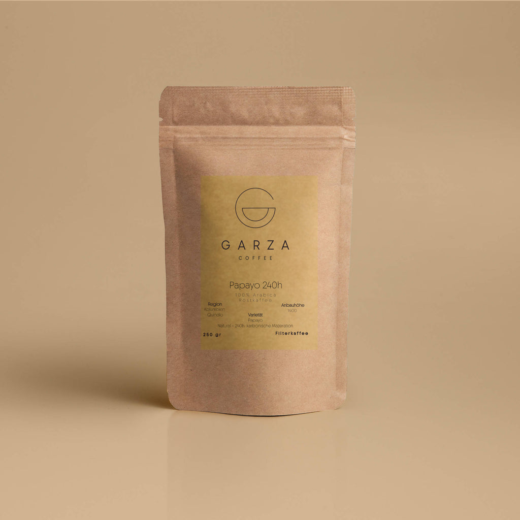 Speciality Coffee Papayo 240h  für Filterkaffee mit Noten Vanille, Dunkle Schokolade, Karamell und Zimt Garza Coffee